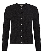 Load image into Gallery viewer, N.Peal Women&#39;s Myla Cable Cashmere Cardigan Granite Blue
