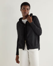 Load image into Gallery viewer, N.Peal Women&#39;s Alicia Fur Trim Cashmere Hoodie Dark Charcoal Grey
