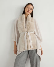 Load image into Gallery viewer, N.Peal Women&#39;s Isabella Fur Trim Cashmere Cape Frost White
