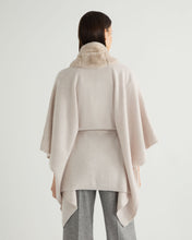 Load image into Gallery viewer, N.Peal Women&#39;s Isabella Fur Trim Cashmere Cape Frost White

