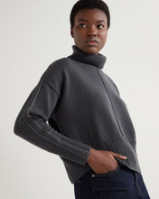 Load image into Gallery viewer, N.Peal Women&#39;s Mollie Metal Roll Neck Cashmere Jumper Anthracite Grey
