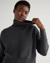 Load image into Gallery viewer, N.Peal Women&#39;s Mollie Metal Roll Neck Cashmere Jumper Anthracite Grey
