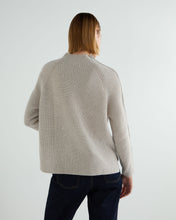 Load image into Gallery viewer, N.Peal Women&#39;s Metal Funnel Neck Cashmere Jumper Pebble Grey
