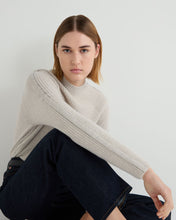 Load image into Gallery viewer, N.Peal Women&#39;s Metal Funnel Neck Cashmere Jumper Pebble Grey
