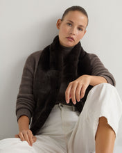 Load image into Gallery viewer, N.Peal Women&#39;s Ruby Herringbone Fur Cardigan Biscotti Brown
