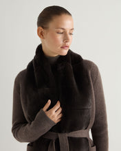 Load image into Gallery viewer, N.Peal Women&#39;s Ruby Herringbone Fur Cardigan Biscotti Brown
