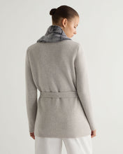 Load image into Gallery viewer, N.Peal Women&#39;s Ruby Herringbone Fur Cardigan Frost White
