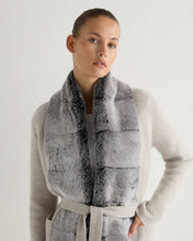 Load image into Gallery viewer, N.Peal Women&#39;s Ruby Herringbone Fur Cardigan Frost White
