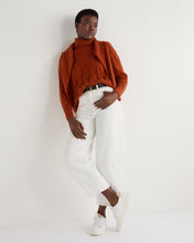 Load image into Gallery viewer, N.Peal Women&#39;s Emmie Relaxed Cable Roll Neck Cashmere Jumper Rust Orange
