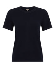 Load image into Gallery viewer, N.Peal Women&#39;s Lottie Cashmere T-Shirt Navy Blue
