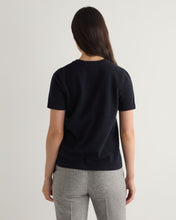 Load image into Gallery viewer, N.Peal Women&#39;s Lottie Cashmere T-Shirt Navy Blue
