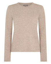 Load image into Gallery viewer, N.Peal Women&#39;s Hallie Round Neck Cashmere Jumper Oatmeal Brown
