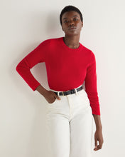 Load image into Gallery viewer, N.Peal Women&#39;s Hallie Round Neck Cashmere Jumper Riding Red
