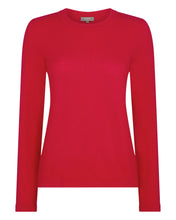 Load image into Gallery viewer, N.Peal Women&#39;s Hallie Round Neck Cashmere Jumper Riding Red
