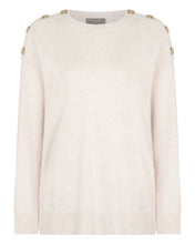 Load image into Gallery viewer, N.Peal Women&#39;s Button Shoulder Cashmere Jumper Frost White
