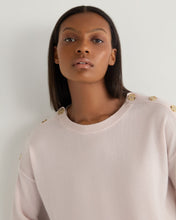 Load image into Gallery viewer, N.Peal Women&#39;s Button Shoulder Cashmere Jumper Quartz Pink

