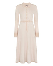 Load image into Gallery viewer, N.Peal Women&#39;s Birdseye Polo Cashmere Silk Dress Sandstone Brown
