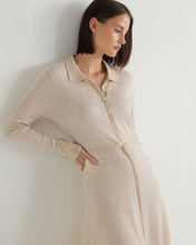 Load image into Gallery viewer, N.Peal Women&#39;s Birdseye Polo Cashmere Silk Dress Sandstone Brown
