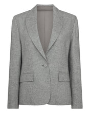Load image into Gallery viewer, N.Peal Women&#39;s Chloe Herringbone Single Breasted Jacket Grey
