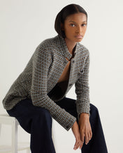 Load image into Gallery viewer, N.Peal Women&#39;s Dogtooth Utility Cashmere Blazer Brown
