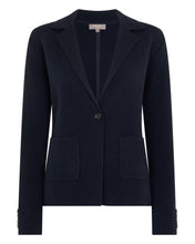 Load image into Gallery viewer, N.Peal Women&#39;s Single Breasted Cashmere Blazer Navy Blue

