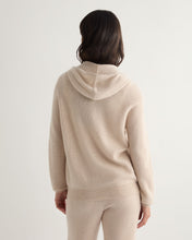 Load image into Gallery viewer, N.Peal Women&#39;s Honeycomb Knit Cashmere Hoodie Ecru White

