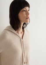 Load image into Gallery viewer, N.Peal Women&#39;s Honeycomb Knit Cashmere Hoodie Ecru White

