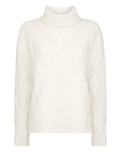 Load image into Gallery viewer, N.Peal Women&#39;s Diamond Stitch Cashmere Jumper With Lurex Snow Grey Sparkle
