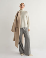 Load image into Gallery viewer, N.Peal Women&#39;s Metal Trim Roll Neck Cashmere Jumper With Lurex Snow Grey Sparkle

