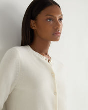 Load image into Gallery viewer, N.Peal Women's Chunky Crop Cashmere Cardigan New Ivory White
