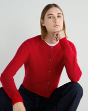 Load image into Gallery viewer, N.Peal Women&#39;s Chunky Crop Cashmere Cardigan Riding Red
