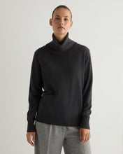 Load image into Gallery viewer, N.Peal Women&#39;s Loose Roll Neck Cashmere Jumper Anthracite Grey
