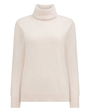 Load image into Gallery viewer, N.Peal Women&#39;s Loose Roll Neck Cashmere Jumper Frost White
