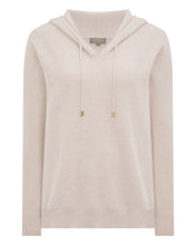 Load image into Gallery viewer, N.Peal Women&#39;s Honeycomb Hooded Cashmere Jumper Ecru White
