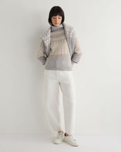 Load image into Gallery viewer, N.Peal Women&#39;s Jacquard Roll Neck Cashmere Jumper Fumo Grey
