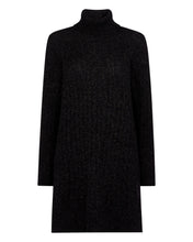 Load image into Gallery viewer, N.Peal Women&#39;s Roll Neck Cable Cashmere Tunic Granite Blue
