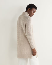 Load image into Gallery viewer, N.Peal Women&#39;s Roll Neck Cable Cashmere Tunic Sand Brown
