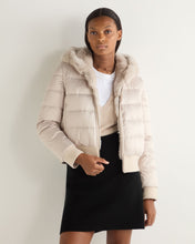 Load image into Gallery viewer, N.Peal Women&#39;s Eva Birdseye Fur Hooded Jacket Ecru White
