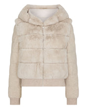 Load image into Gallery viewer, N.Peal Women&#39;s Eva Birdseye Fur Hooded Jacket Ecru White

