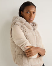 Load image into Gallery viewer, N.Peal Women&#39;s Eva Birdseye Fur Hooded Jacket Ecru White
