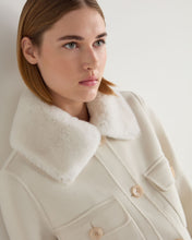 Load image into Gallery viewer, N.Peal Women&#39;s Rosie Rex Collared Jacket Ivory White
