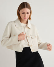 Load image into Gallery viewer, N.Peal Women&#39;s Rosie Rex Collared Jacket Ivory White
