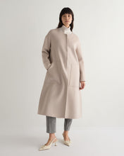 Load image into Gallery viewer, N.Peal Women&#39;s Dylan Round Neck Coat Snow Grey
