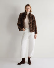 Load image into Gallery viewer, N.Peal Women&#39;s Malina Fur Jacket Chocolate Brown
