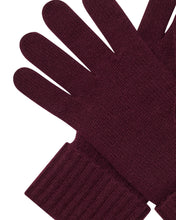 Load image into Gallery viewer, N.Peal Women's Ribbed Cashmere Gloves Bordeaux Red

