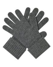 Load image into Gallery viewer, N.Peal Women's Ribbed Cashmere Gloves Elephant Grey
