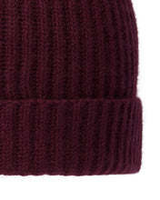 Load image into Gallery viewer, N.Peal Unisex Ribbed Cashmere Hat Bordeaux Red
