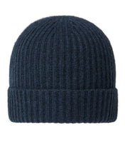 Load image into Gallery viewer, N.Peal Unisex Ribbed Cashmere Hat Indigo Blue
