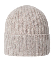 Load image into Gallery viewer, N.Peal Unisex Chunky Ribbed Cashmere Hat Basilica Beige Brown Marl
