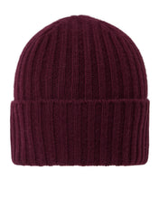 Load image into Gallery viewer, N.Peal Unisex Chunky Ribbed Cashmere Hat Bordeaux Red
